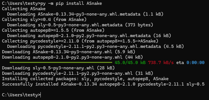 pip install ASnake